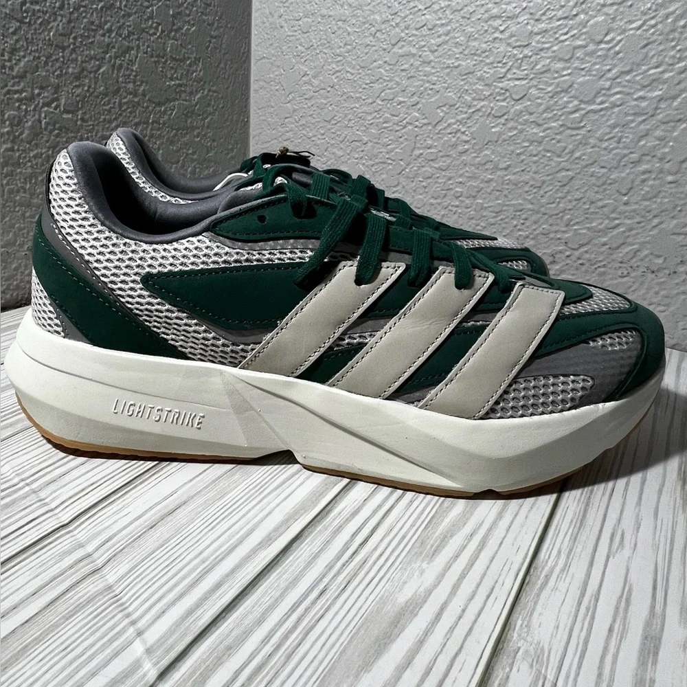 Adidas Men's Lightblaze running Shoes‎ sneakers green silver size 10 #JR2616 - Picture 4 of 13